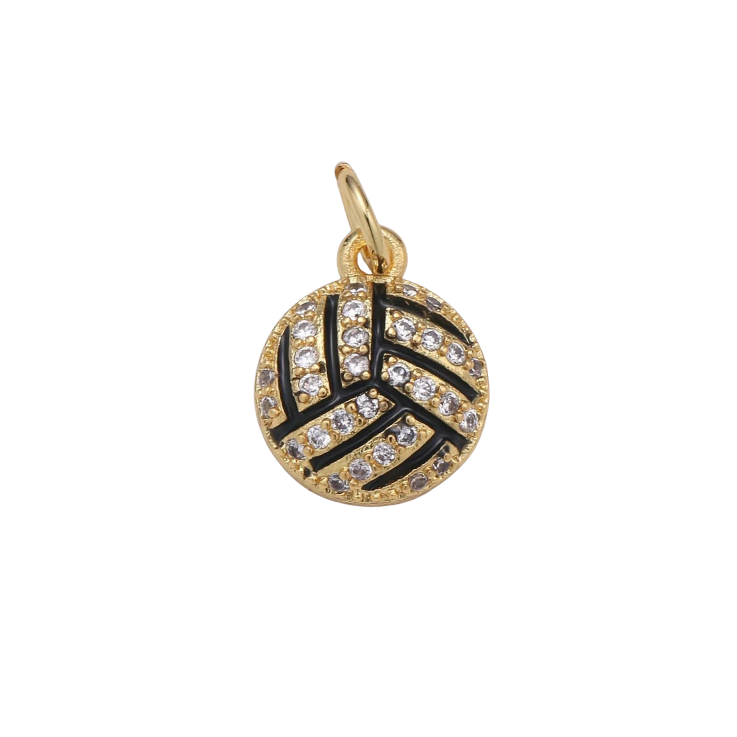 Small Rhinestone Volleyball Charm