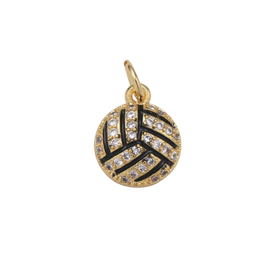 Small Rhinestone Volleyball Charm