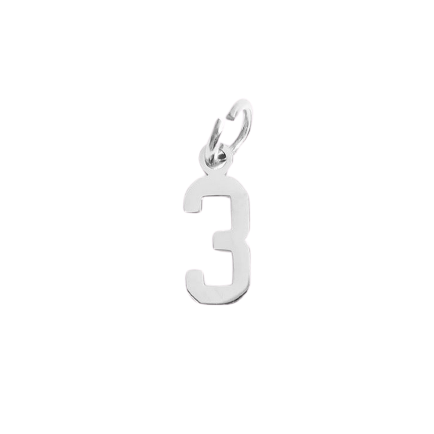 Small Silver Varsity Number Charms