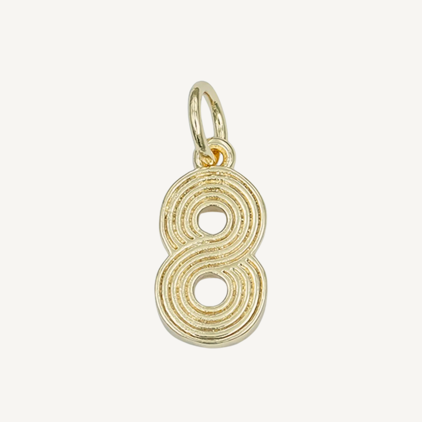 Medium Ribbed Number Charm