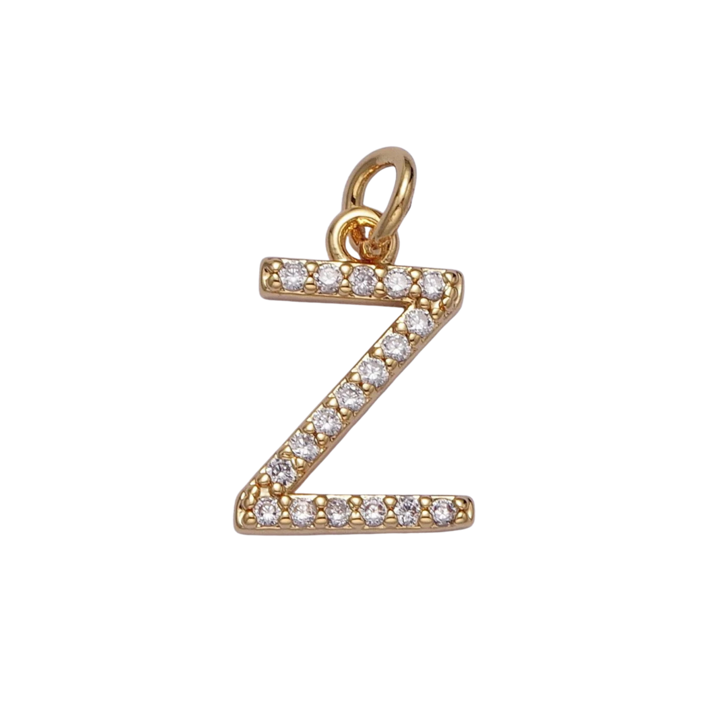 Small Rhinestone Initial Charm