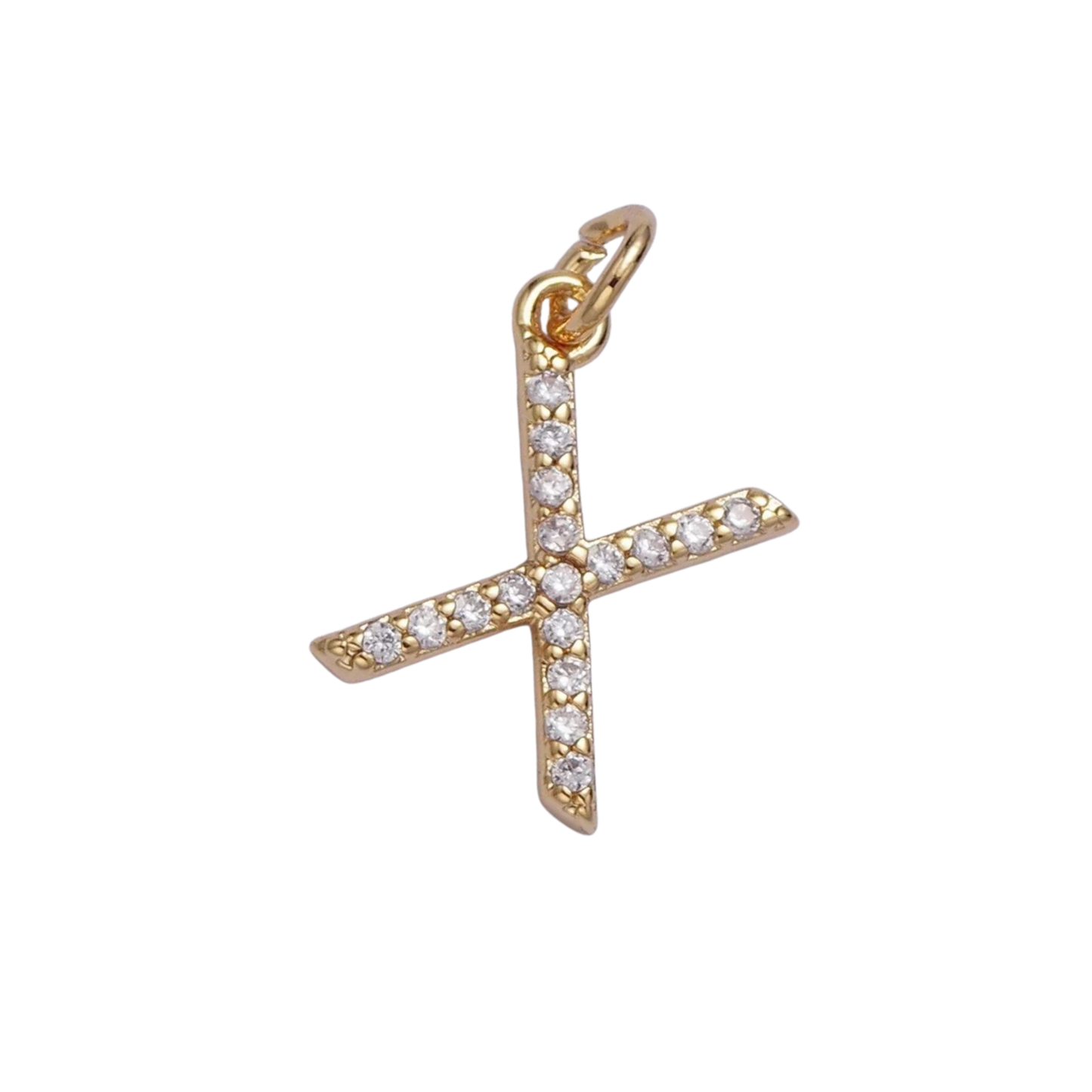 Small Rhinestone Initial Charm