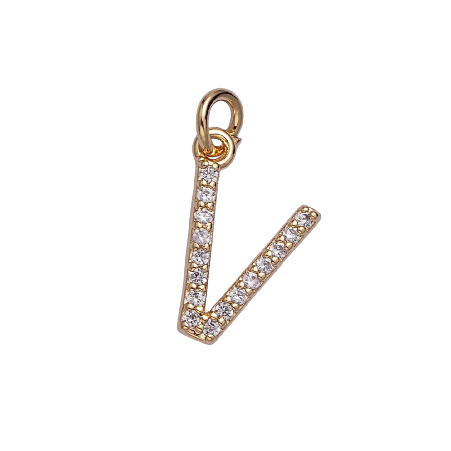 Small Rhinestone Initial Charm