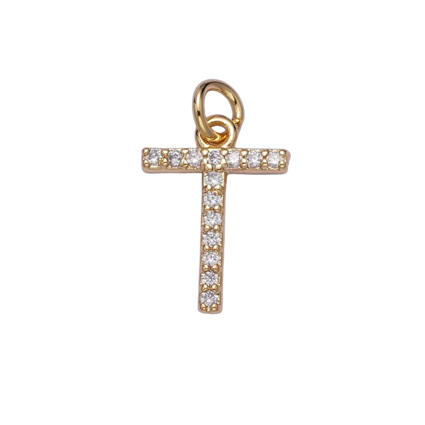 Small Rhinestone Initial Charm