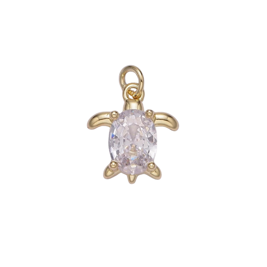 Small Rhinestone Turtle Charm