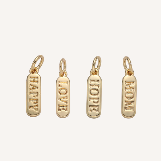 Mini Word Tag Charms