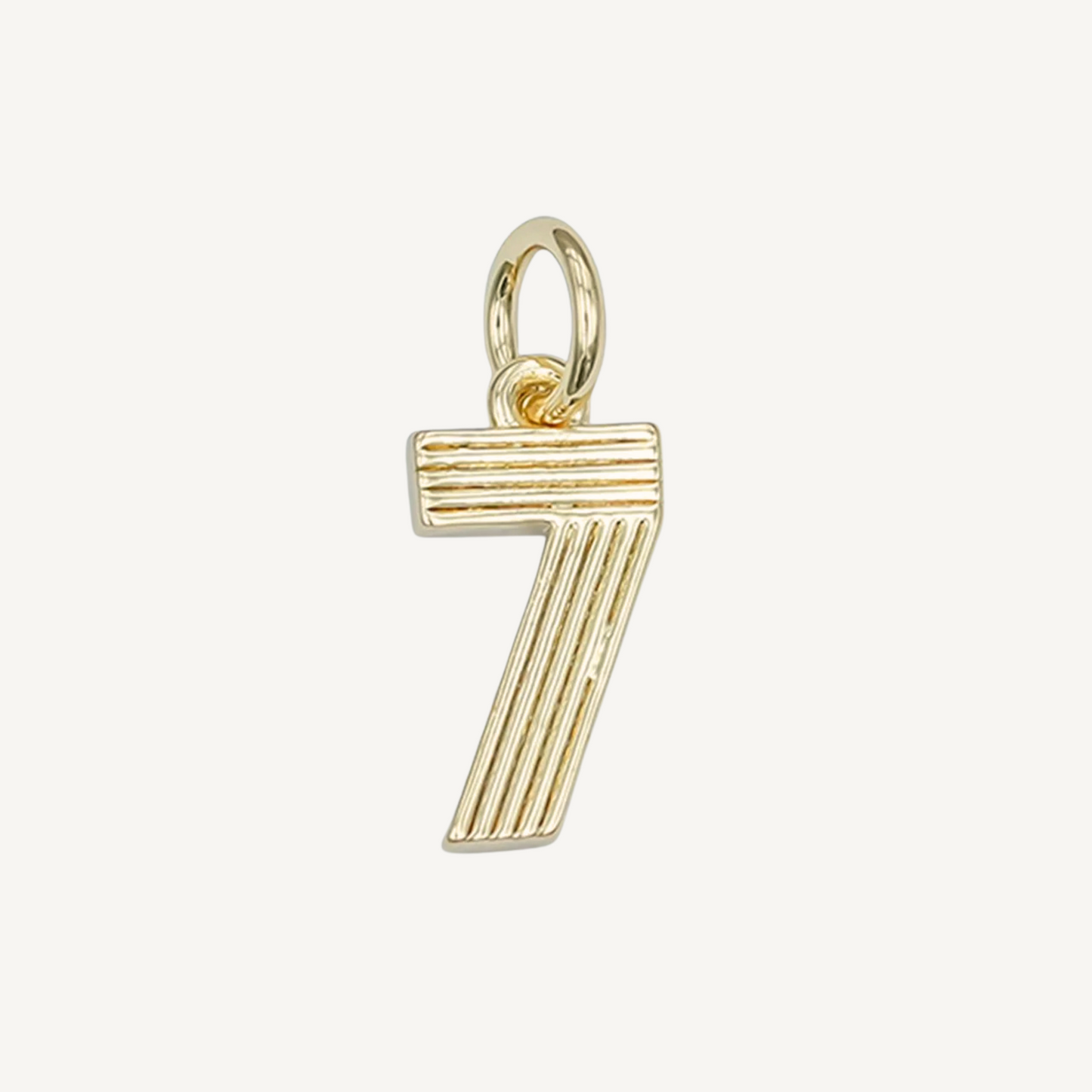 Medium Ribbed Number Charm