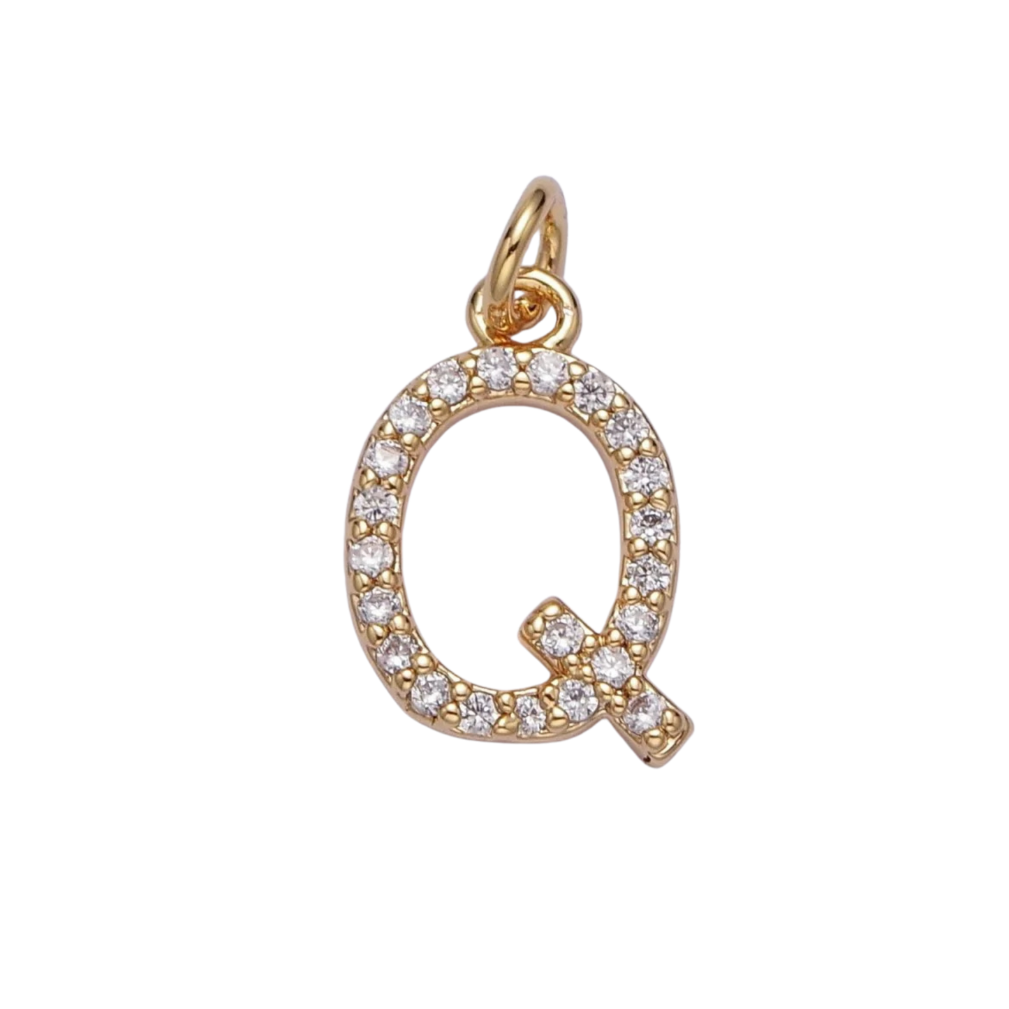 Small Rhinestone Initial Charm