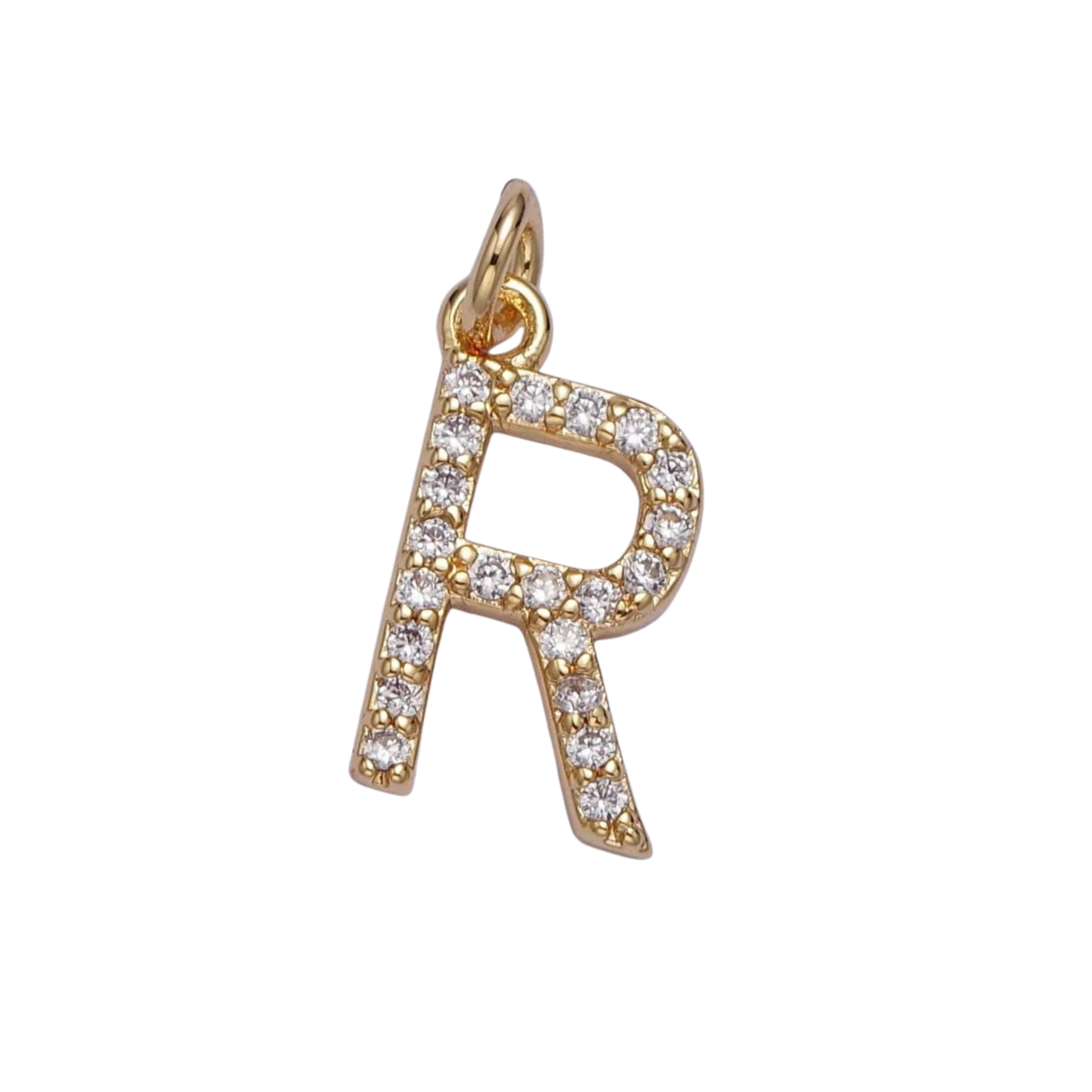 Small Rhinestone Initial Charm