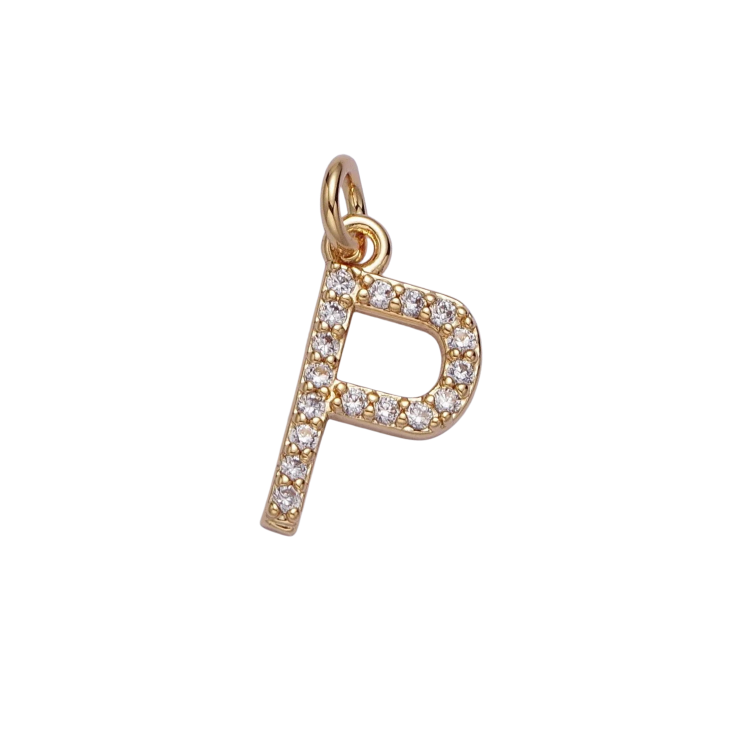 Small Rhinestone Initial Charm