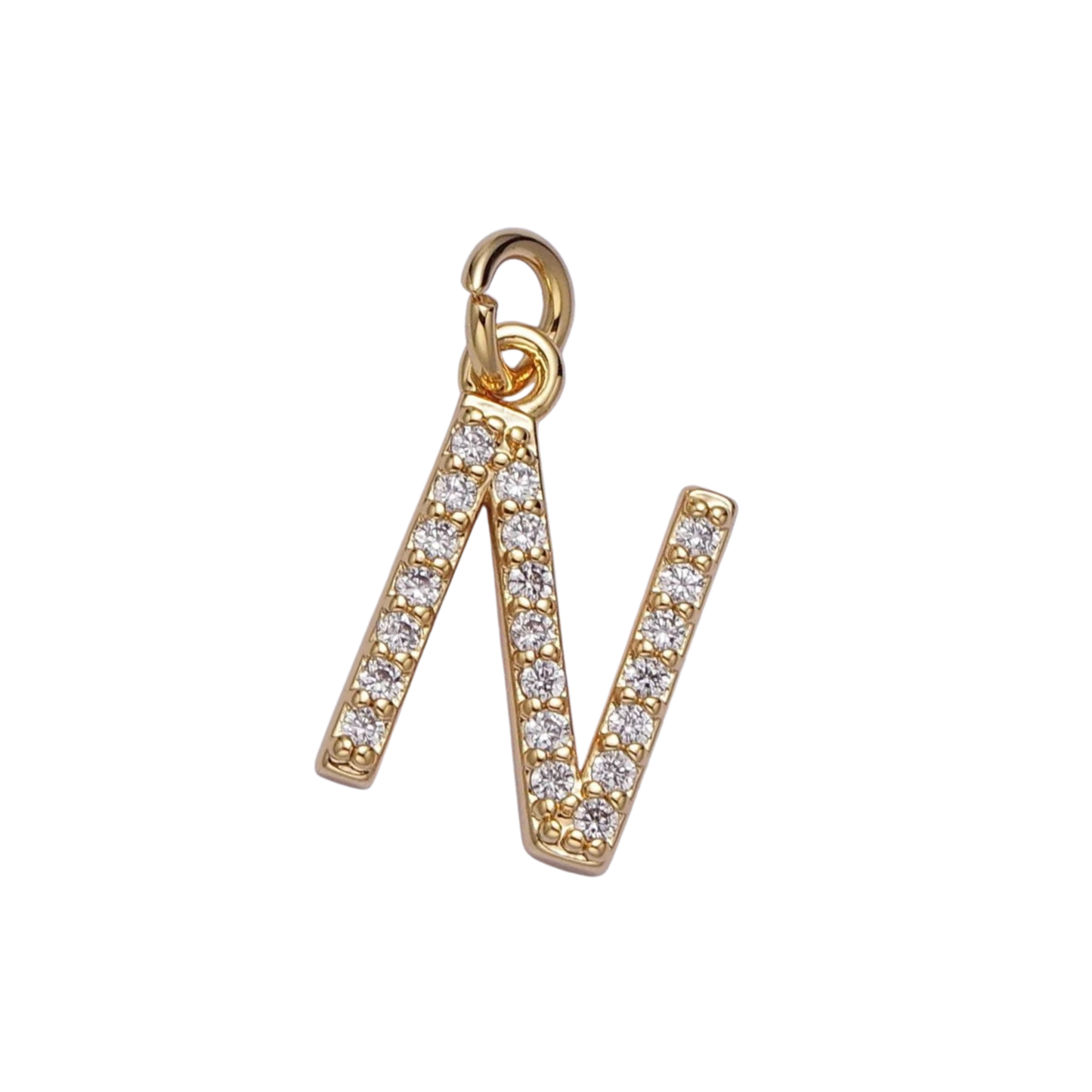 Small Rhinestone Initial Charm