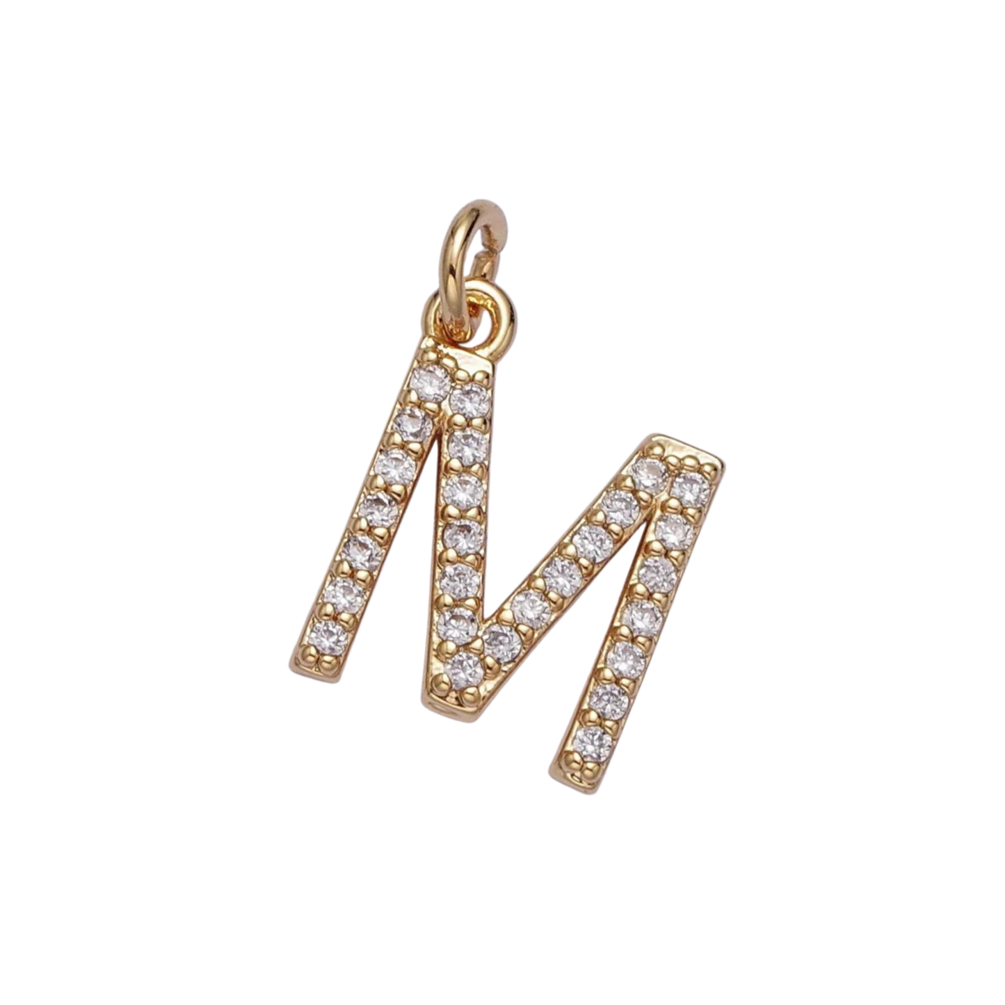 Small Rhinestone Initial Charm