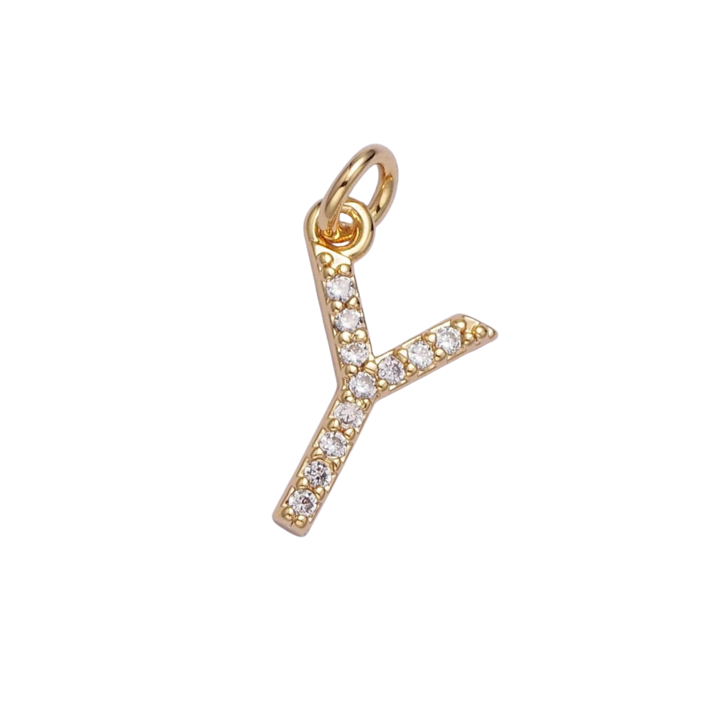 Small Rhinestone Initial Charm