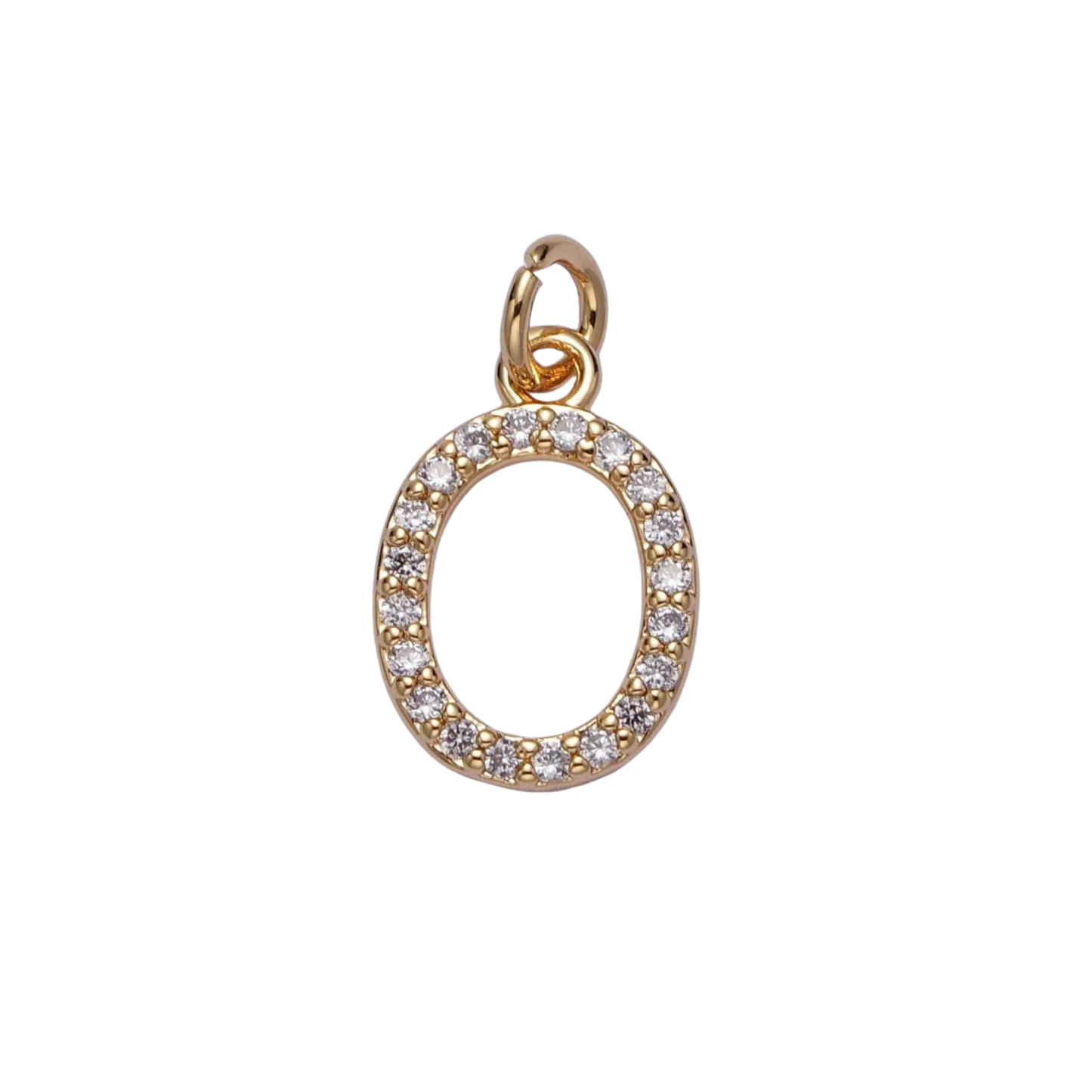 Small Rhinestone Initial Charm