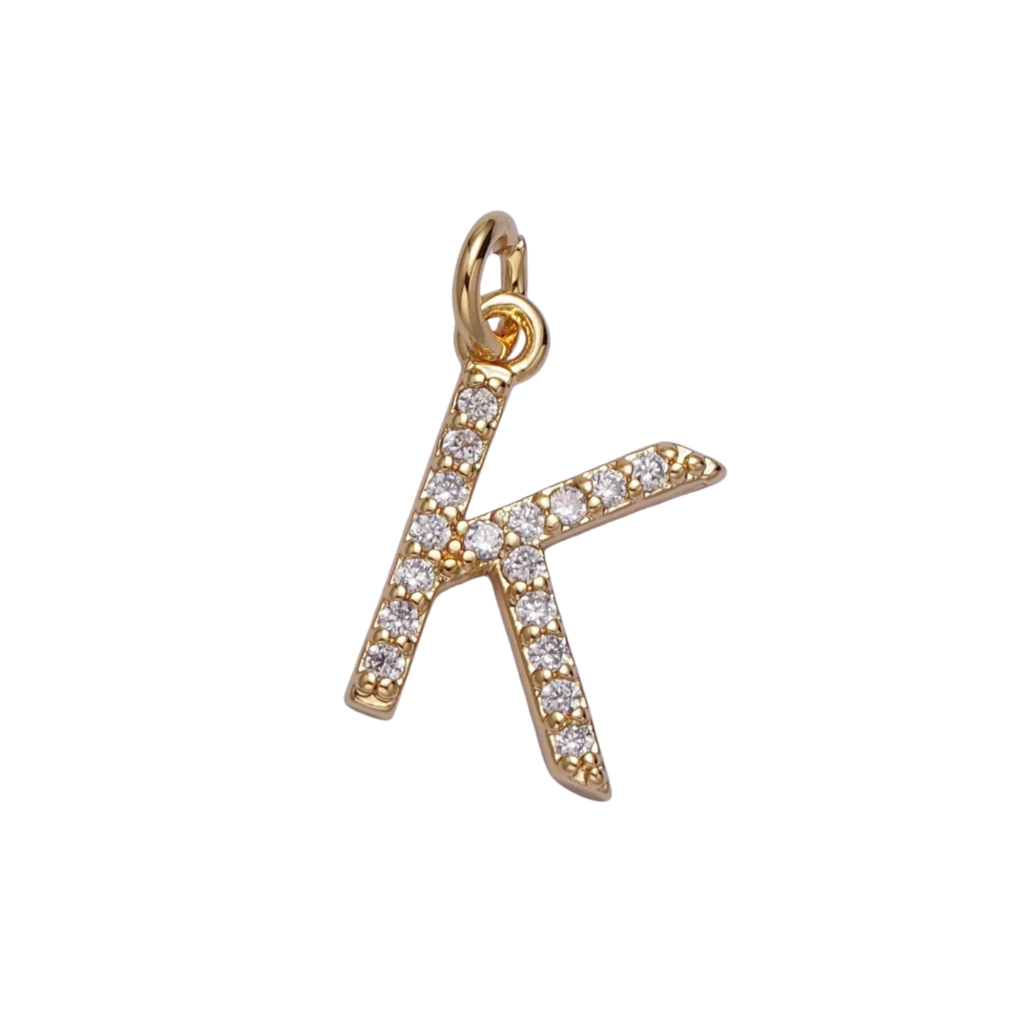 Small Rhinestone Initial Charm