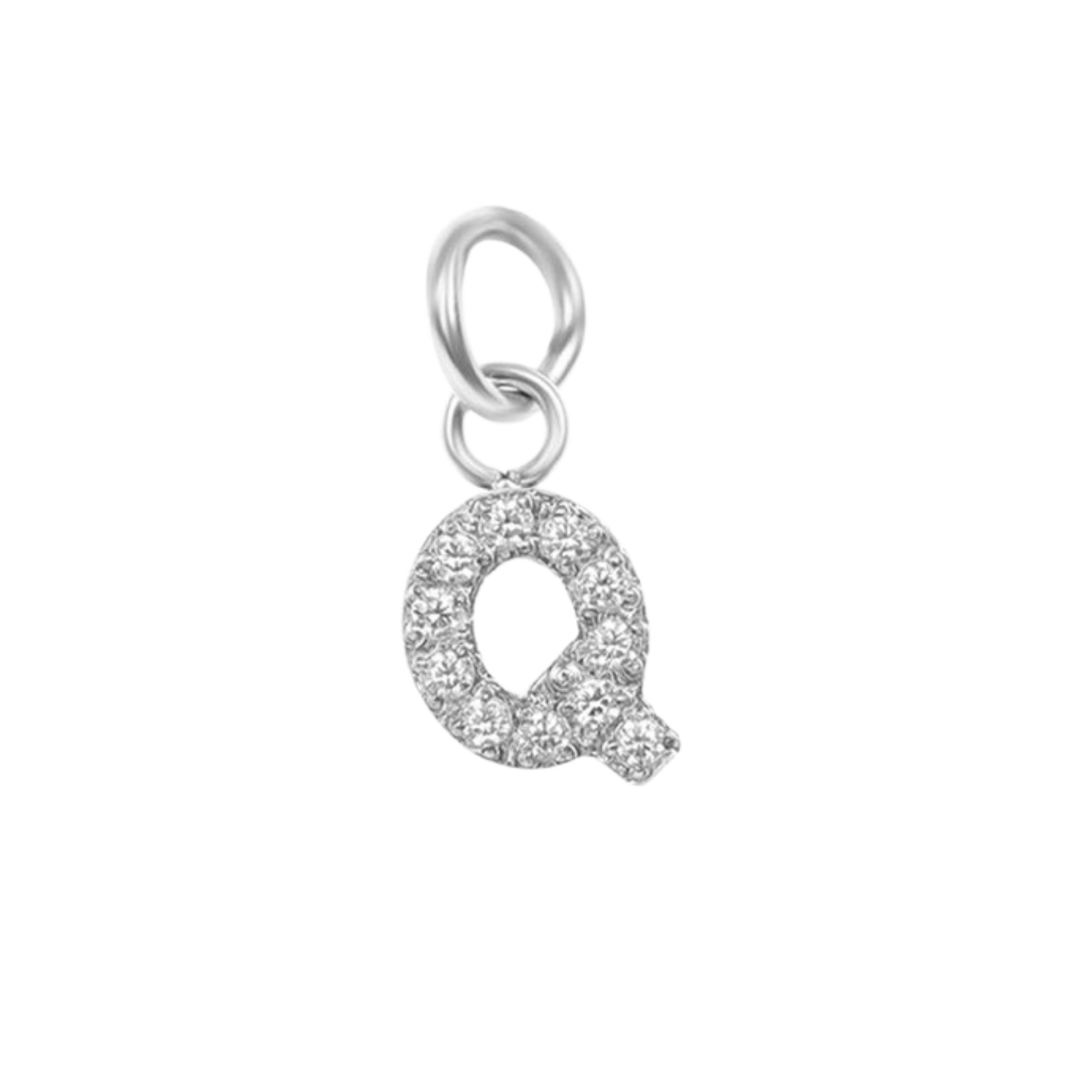 Mini Silver Paved Initial Charms