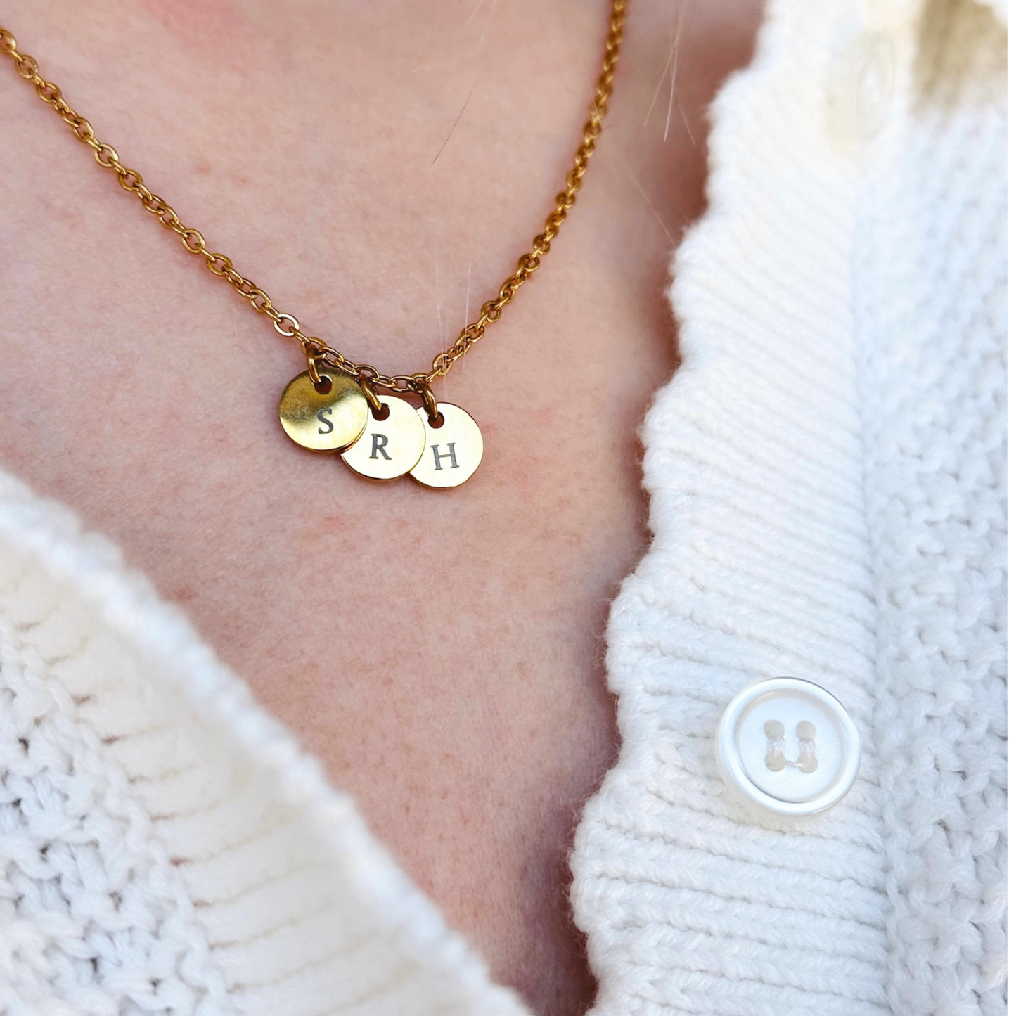 Initial Disc Necklace