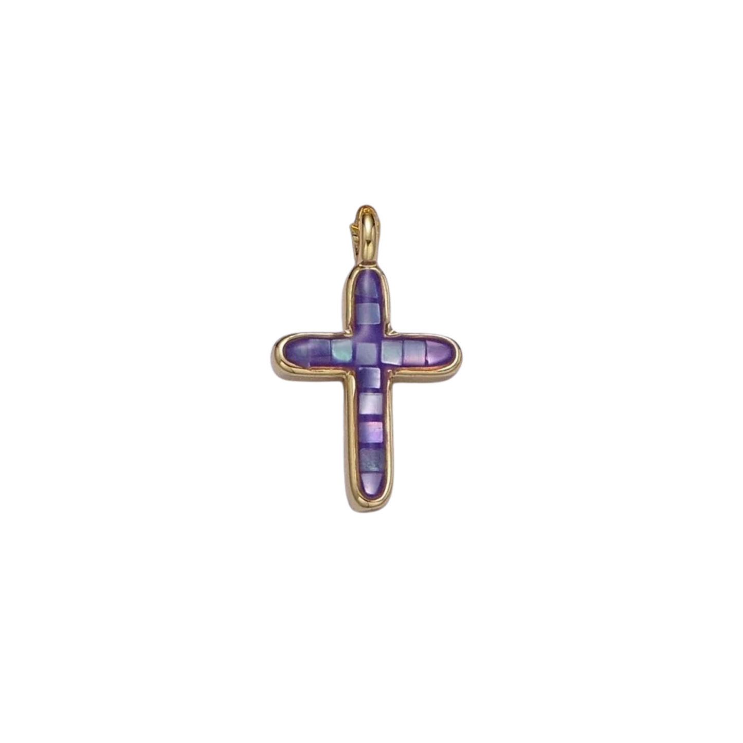 Mini Purple Cross Charm