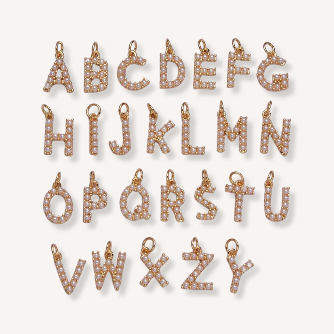 Medium Pearl Initial Charm