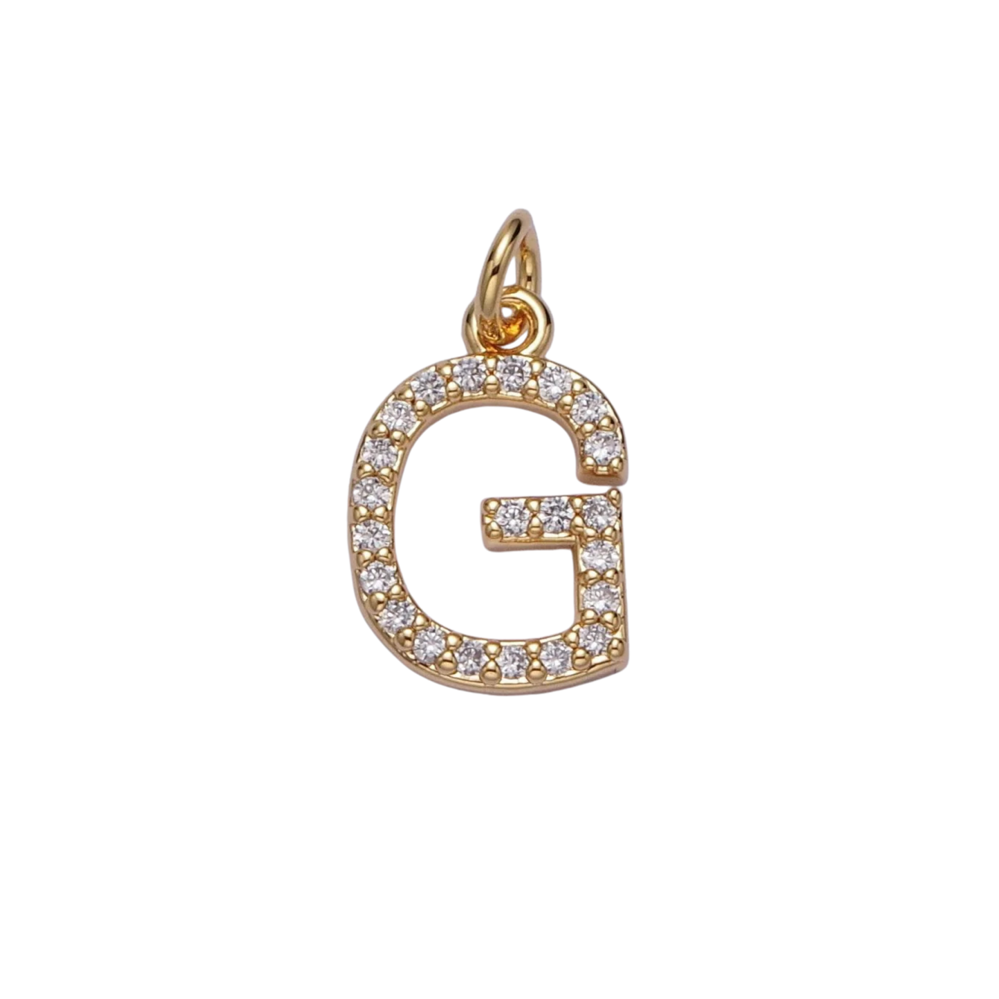 Small Rhinestone Initial Charm