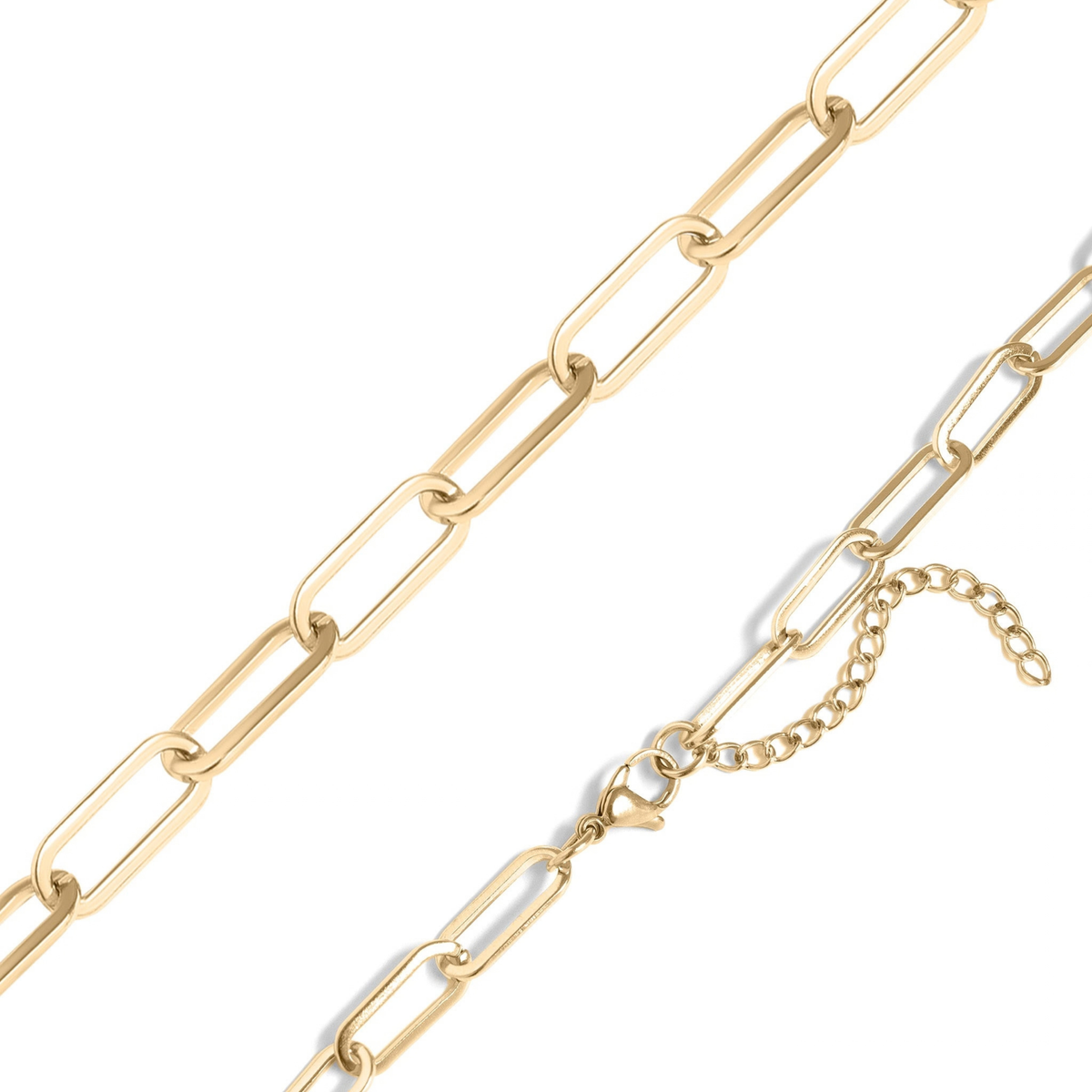 18K PVD Paperclip Necklace