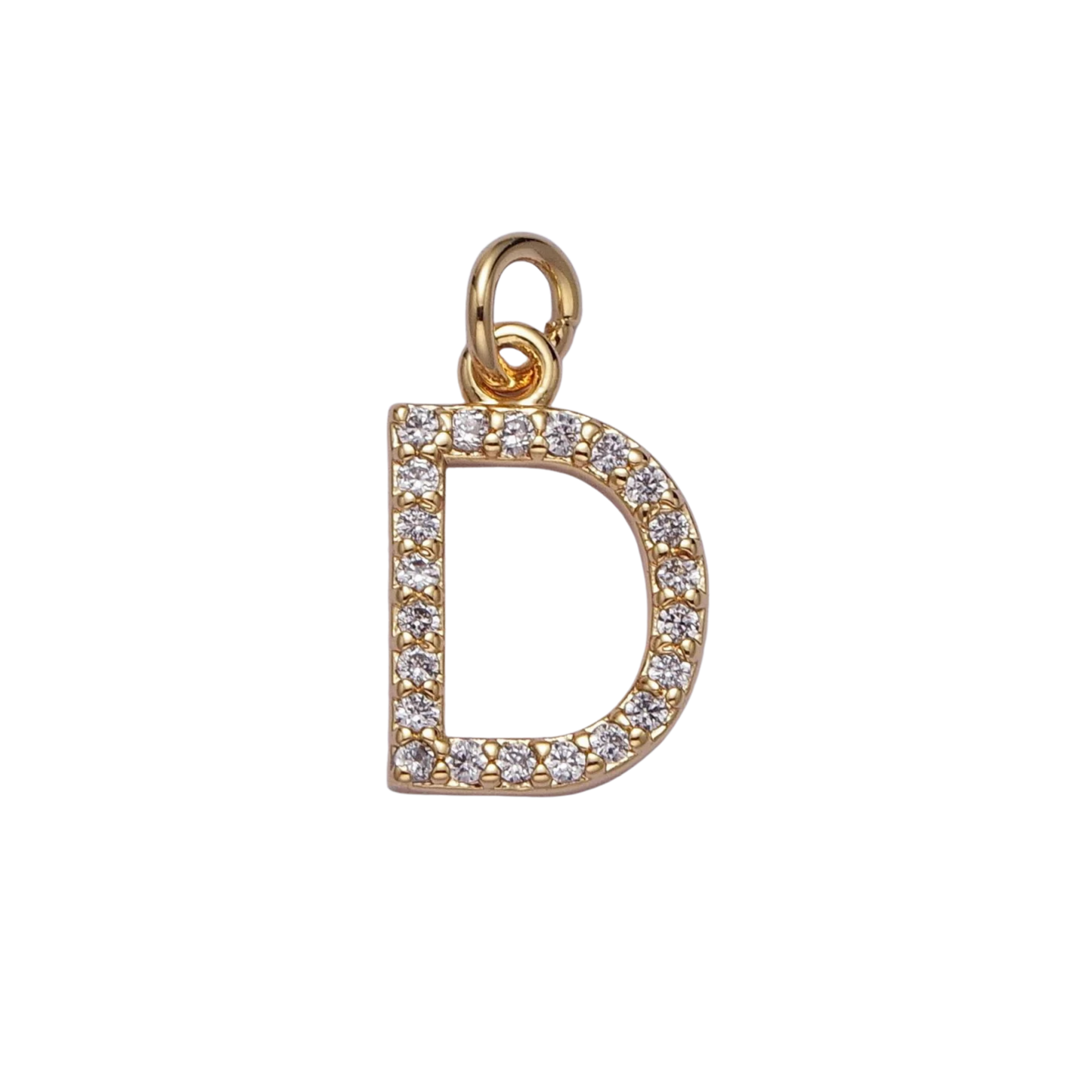 Small Rhinestone Initial Charm