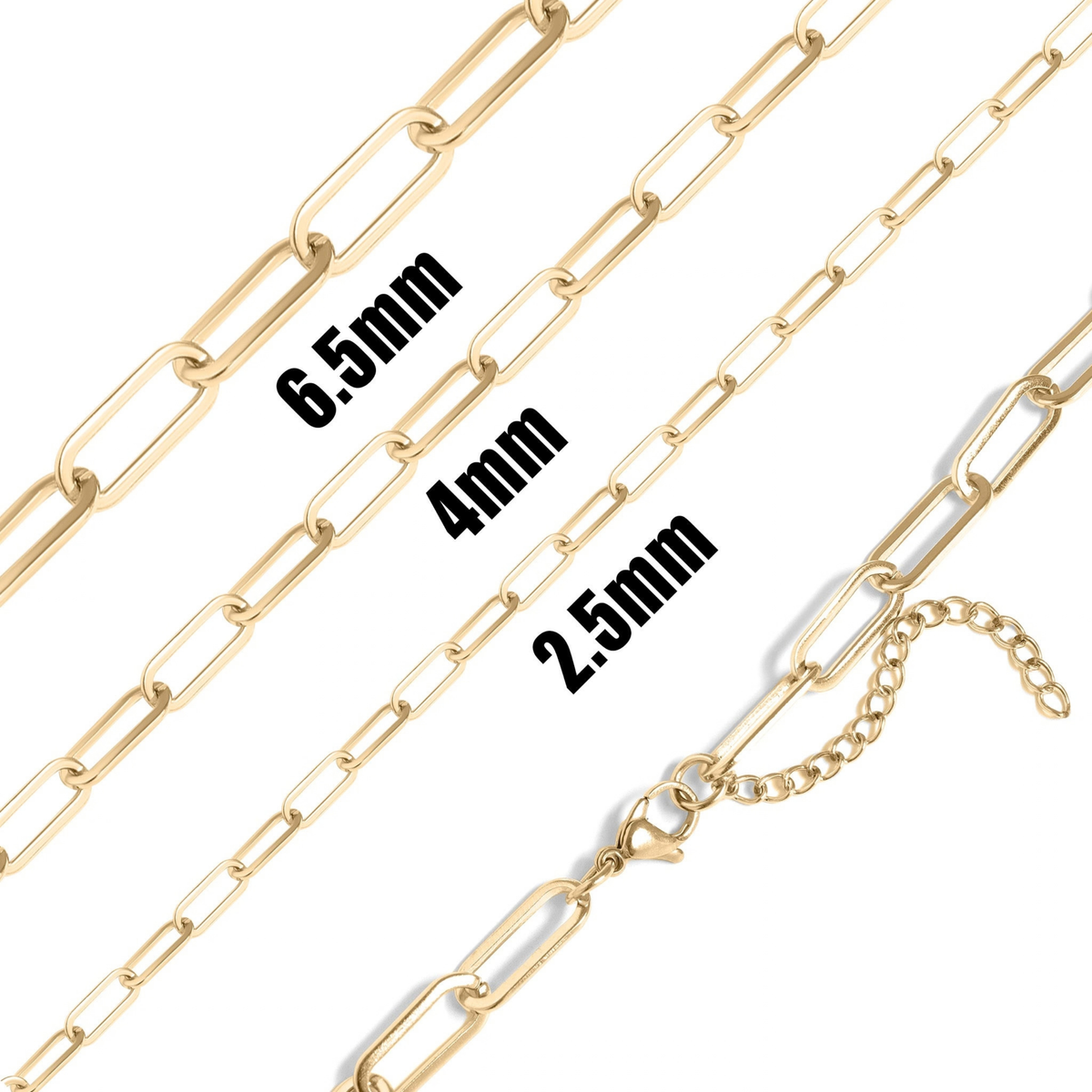 18K PVD Paperclip Necklace