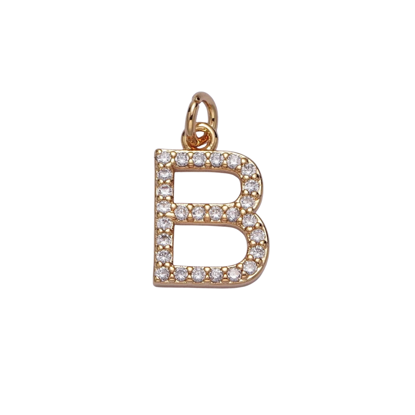 Small Rhinestone Initial Charm