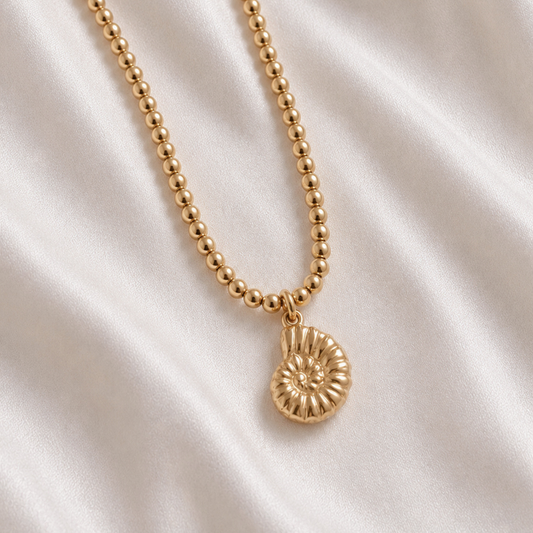 Beaded Nautilus Pendant Necklace