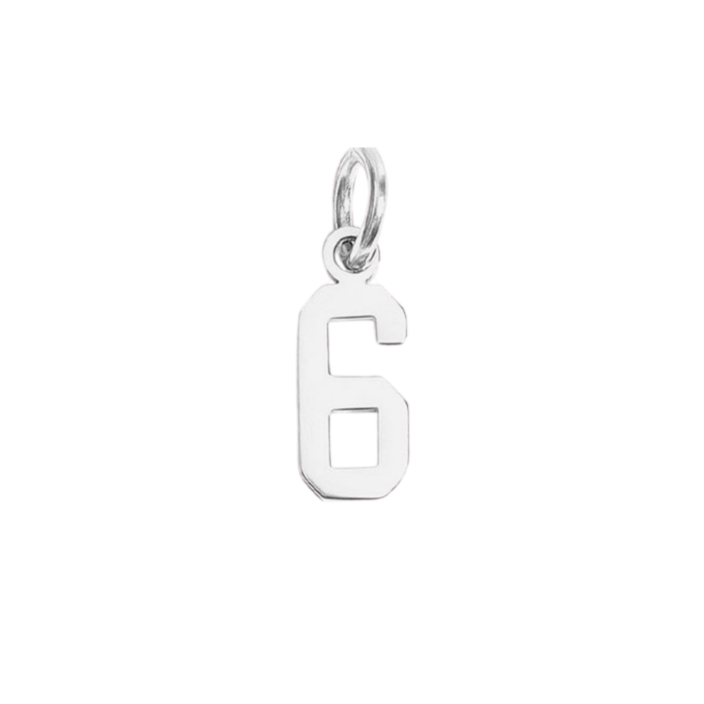 Small Silver Varsity Number Charms