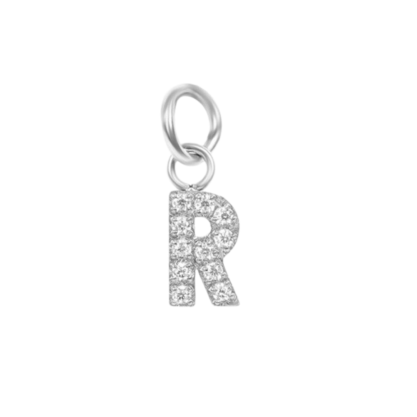 Mini Silver Paved Initial Charms