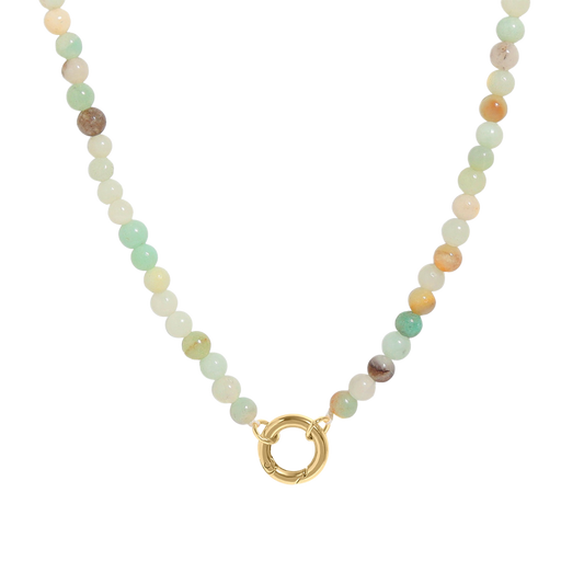 18K Amazonite Beaded Charm Holder Necklace