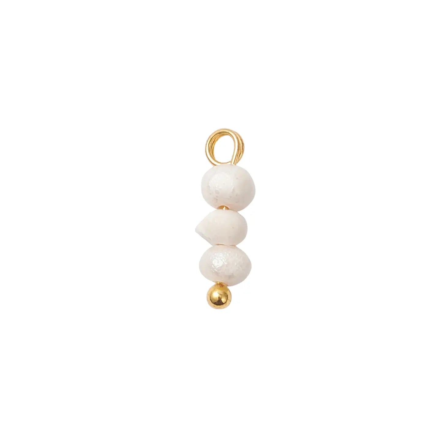 Small Triple Stacked Pearl Charm
