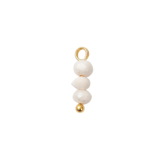 Small Triple Stacked Pearl Charm