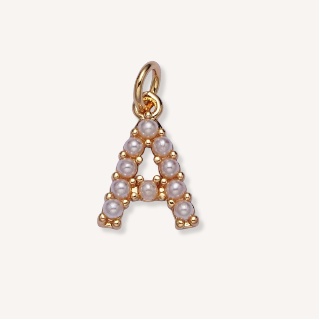 Medium Pearl Initial Charm