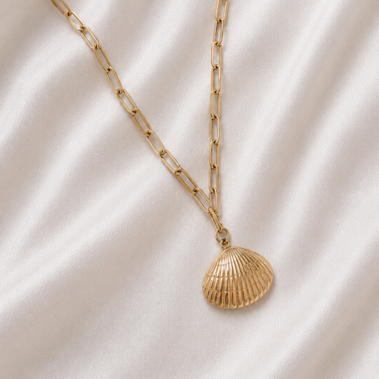Sage Shell Pendant Necklace