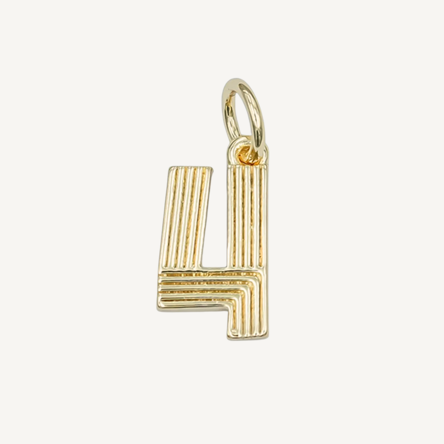 Medium Ribbed Number Charm