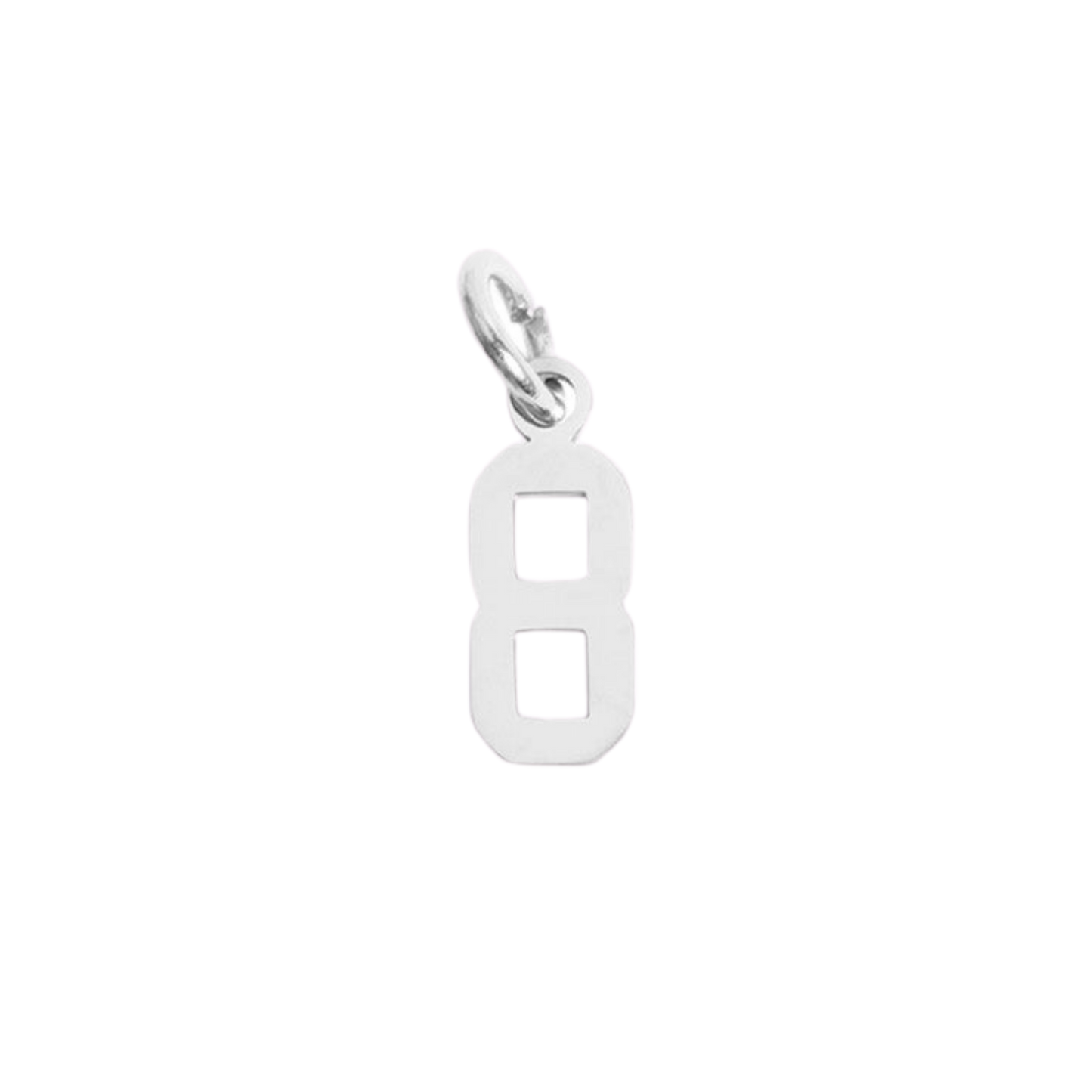Small Silver Varsity Number Charms