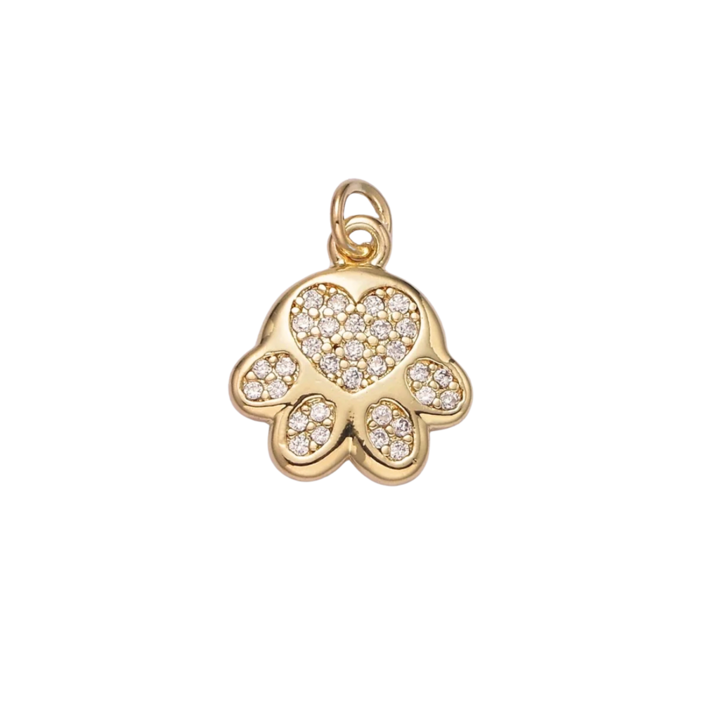 Small Rhinestone Paw Print Charm