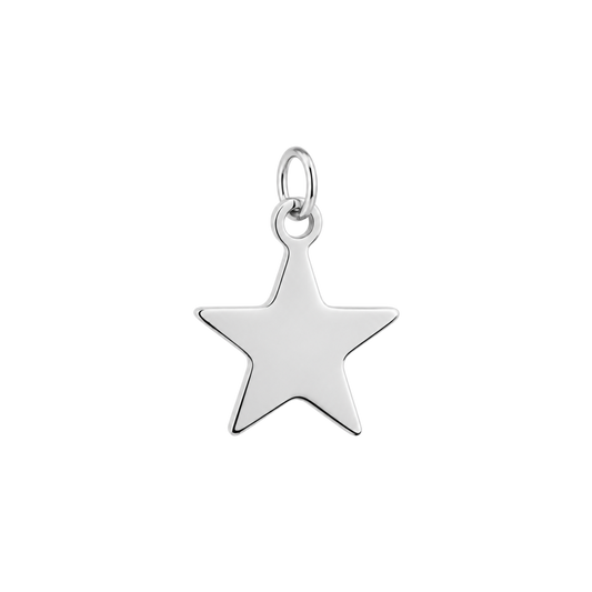 Small Silver Solid Star Charm