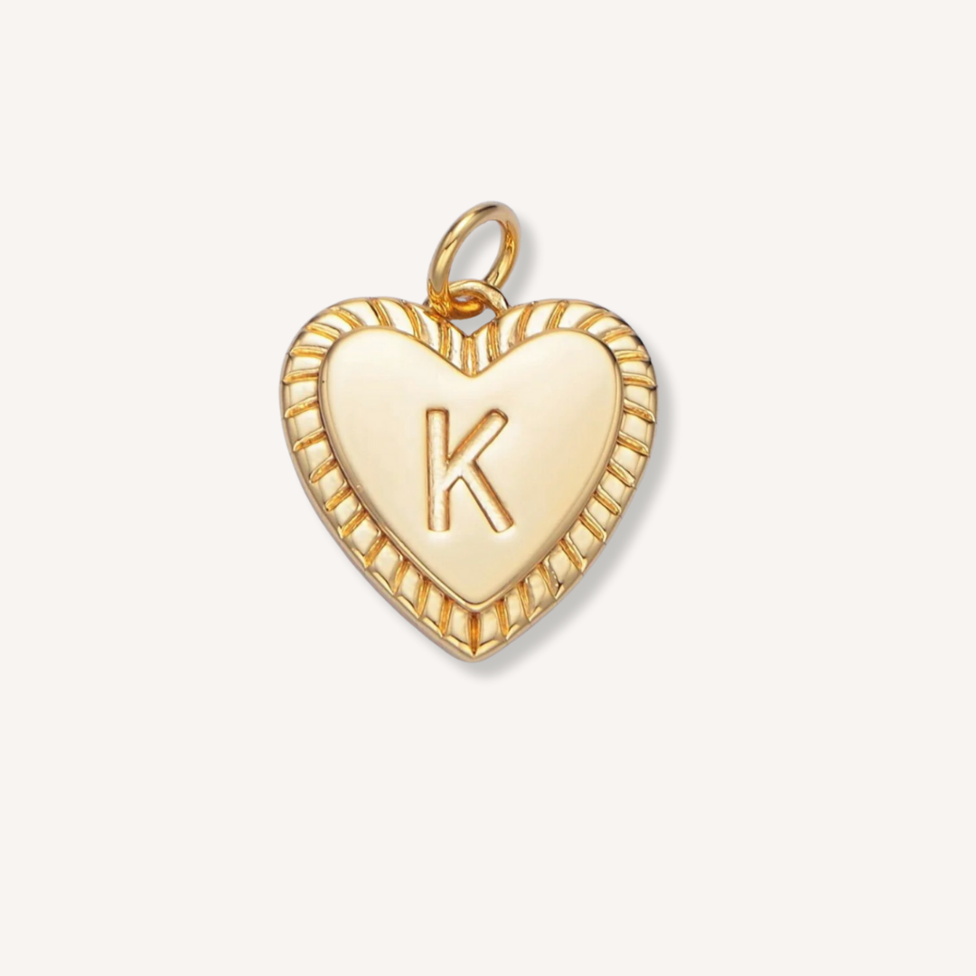 Medium Rope Heart Initial Charm