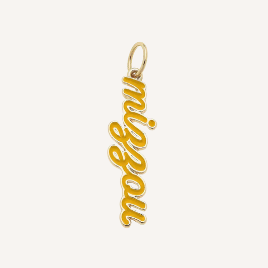 Large Missouri Tigers Script Charm