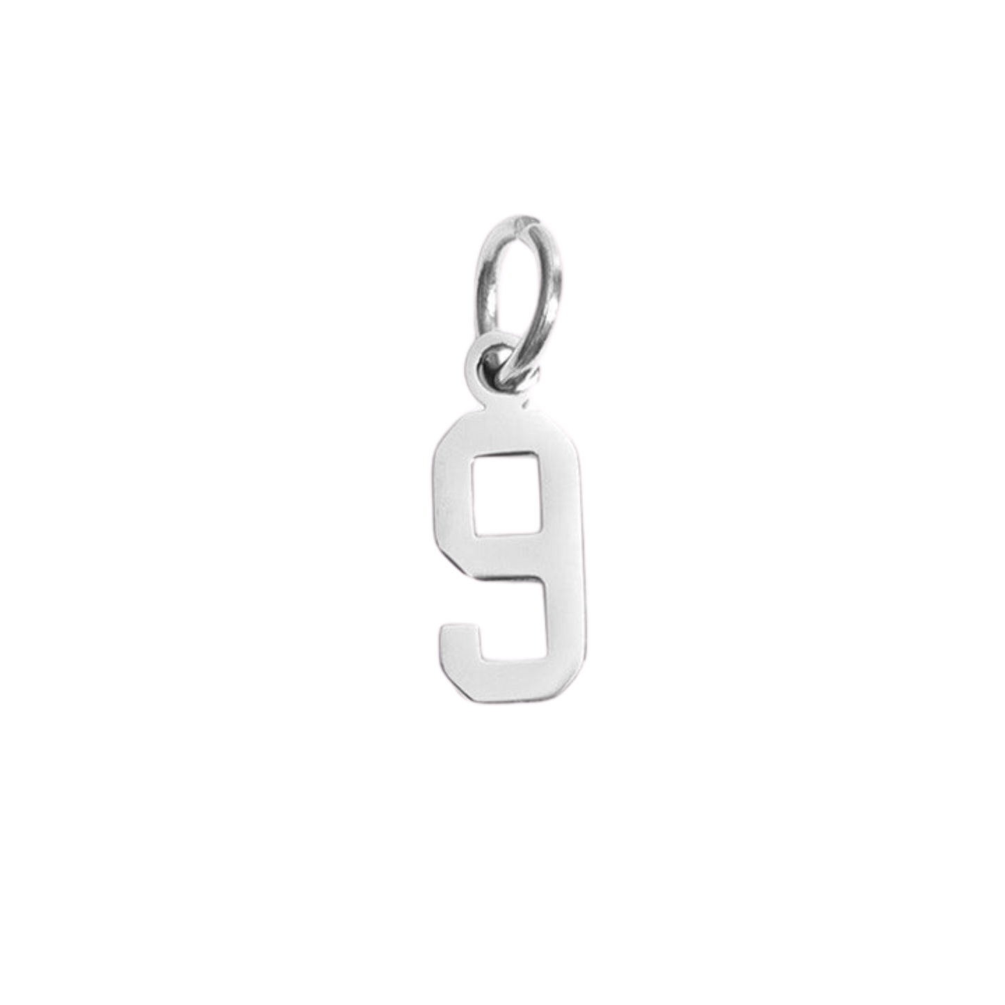 Small Silver Varsity Number Charms
