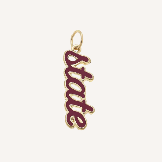 Large Mississippi State Bulldogs Script Charm