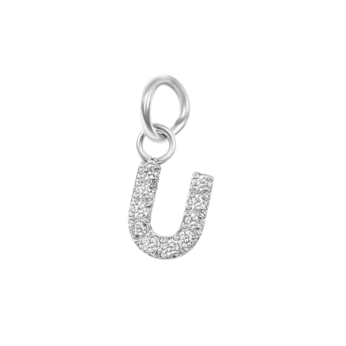 Mini Silver Paved Initial Charms