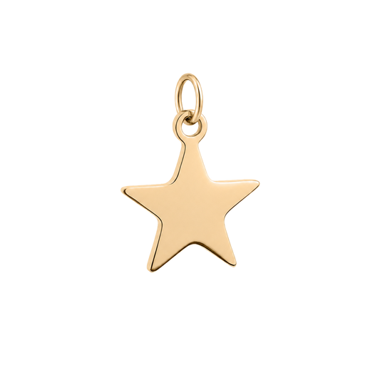 Small Gold Solid Star Charm