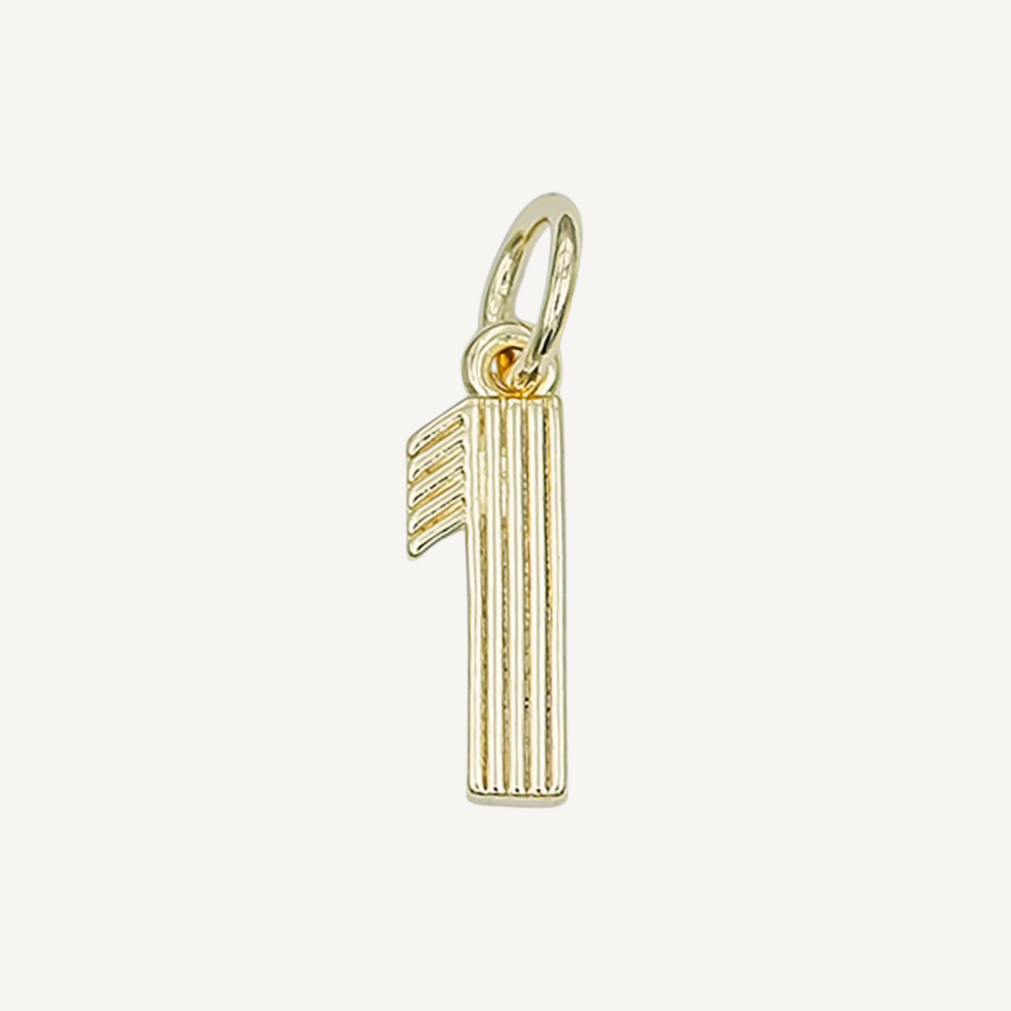 Medium Ribbed Number Charm