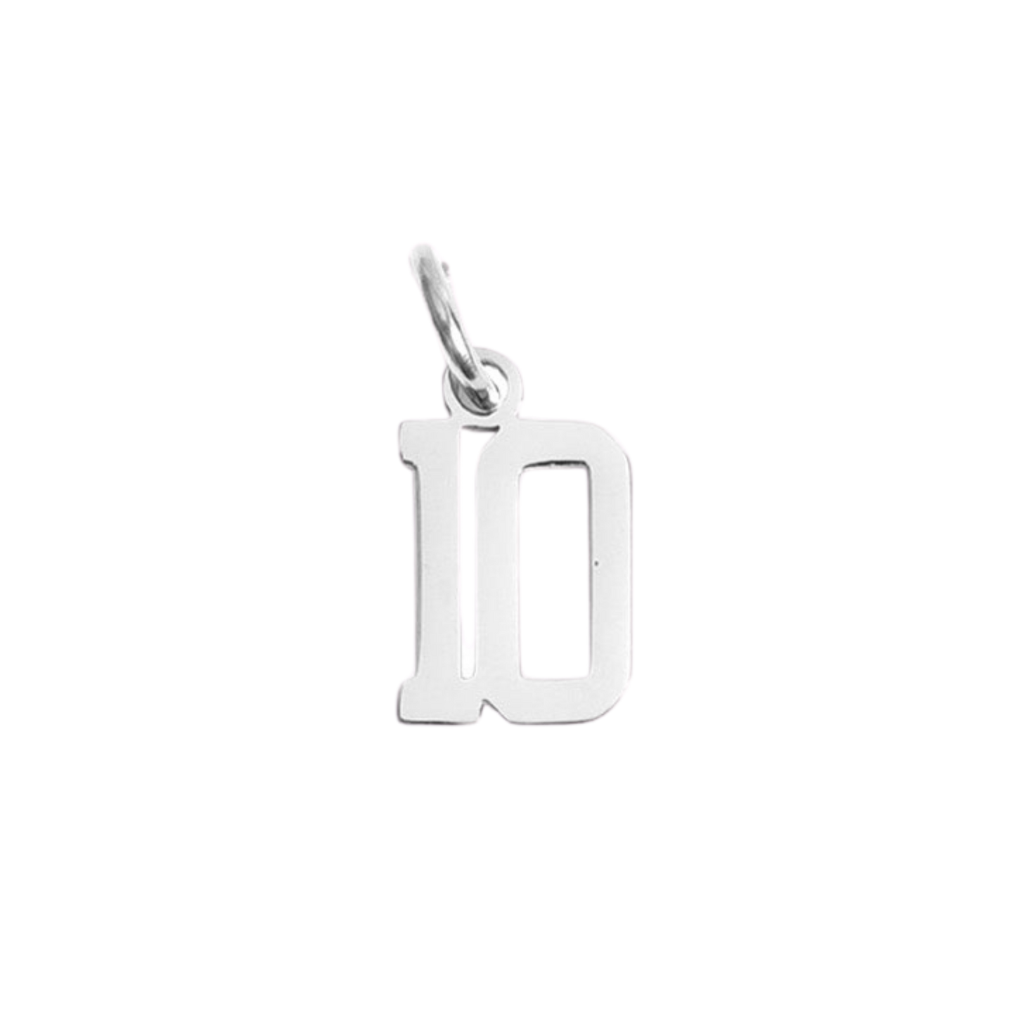 Small Silver Varsity Number Charms
