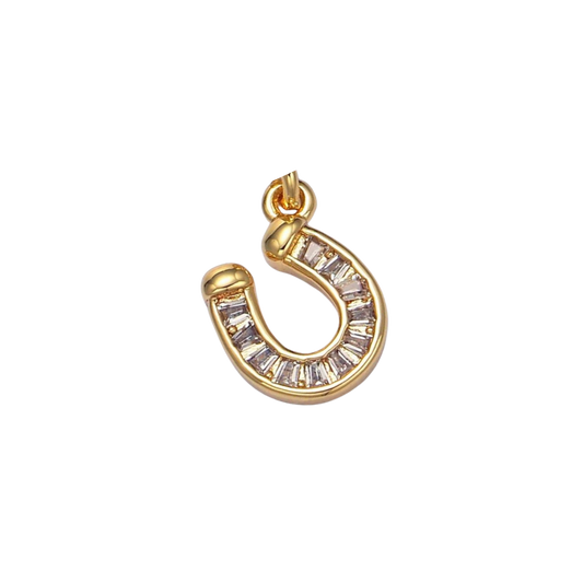 Small CZ Horseshoe Charm