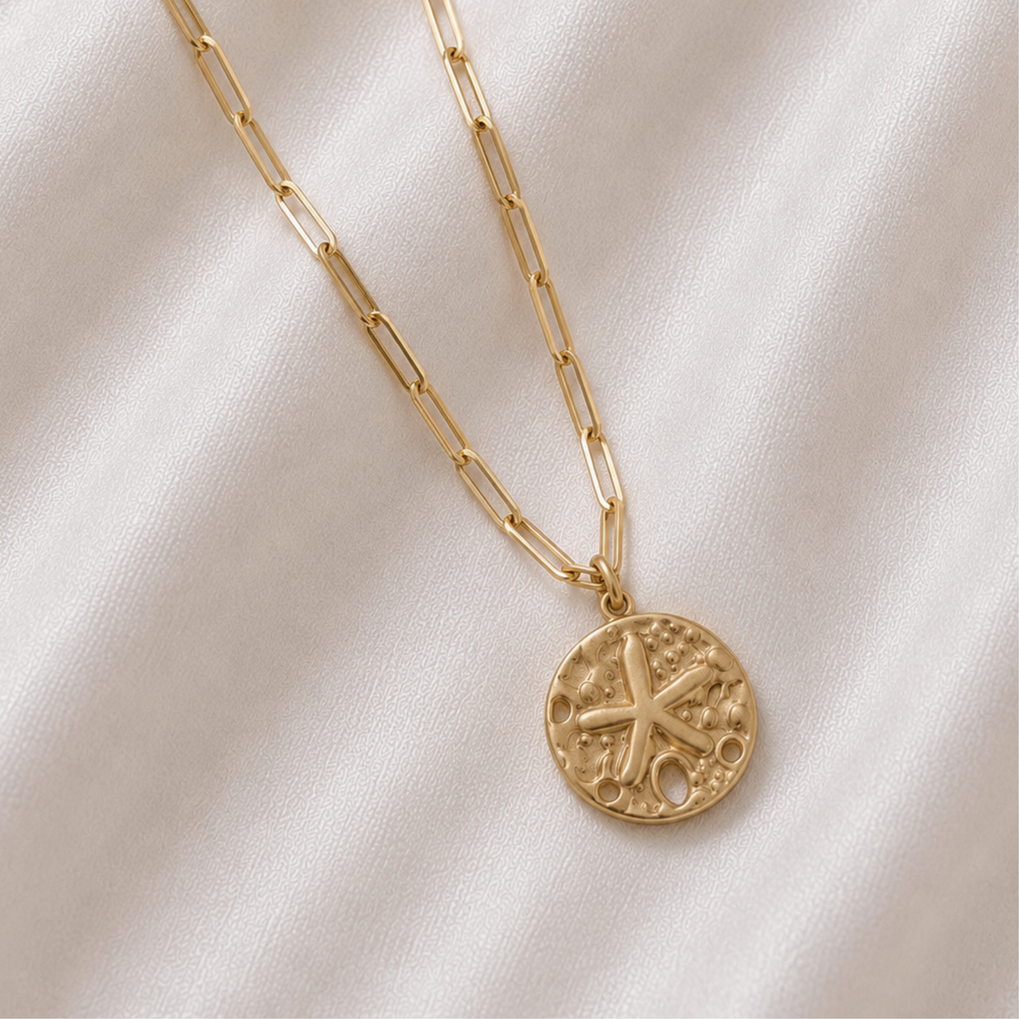 Sage Sand Dollar Pendant Necklace